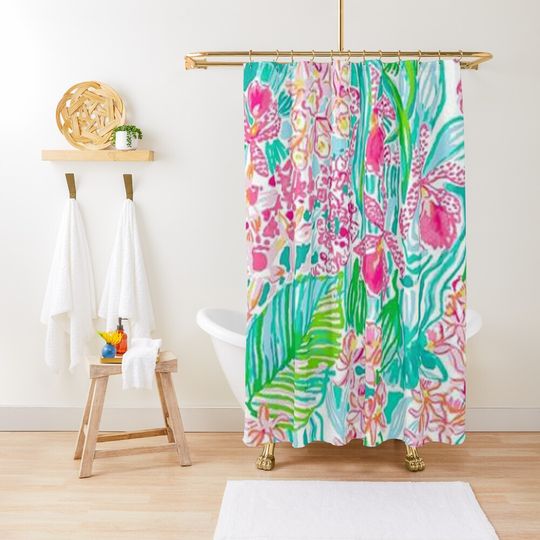 pink seaweed Shower Curtain