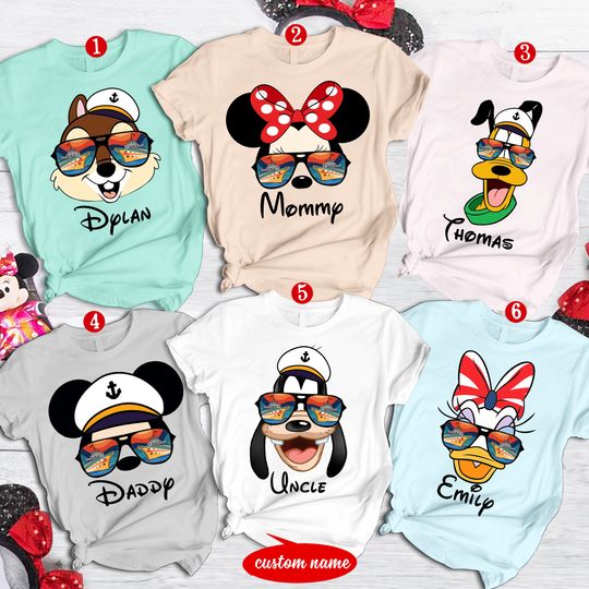 Personalized Disney Cruise Family Vacation 2023 Shirt, Mickey And Friends Cruise Outfit