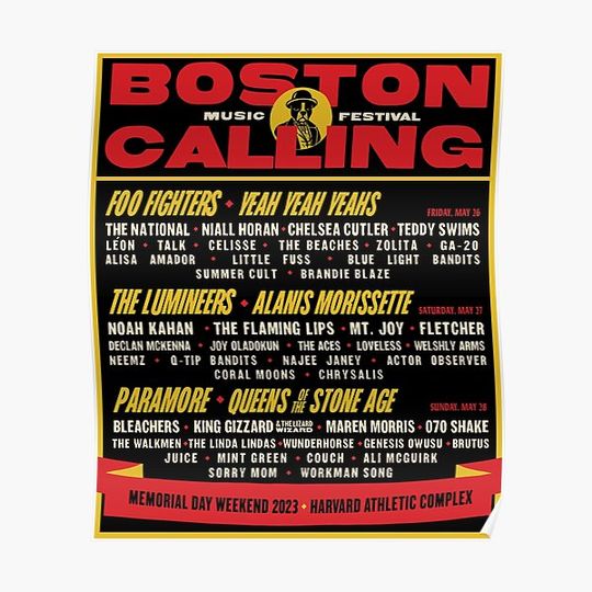 boston festival music 2023 lineup masfebru Premium Matte Vertical Poster
