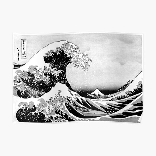 Great Wave off Kanagawa (Dark) Premium Matte Vertical Poster
