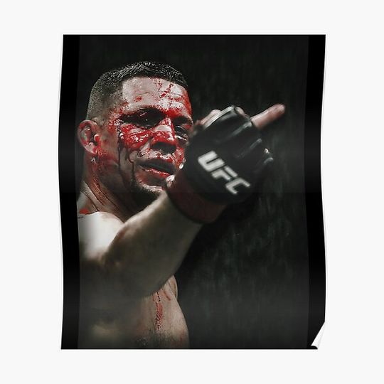 Nate Diaz Flip Finger UFC Nate Diaz Fighter Poster Nate Diaz Premium Matte Vertical Poster
