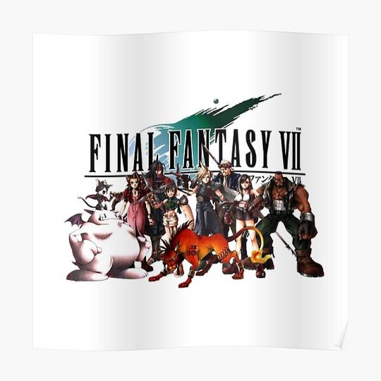 Final Fantasy 7 Cast Premium Matte Vertical Poster