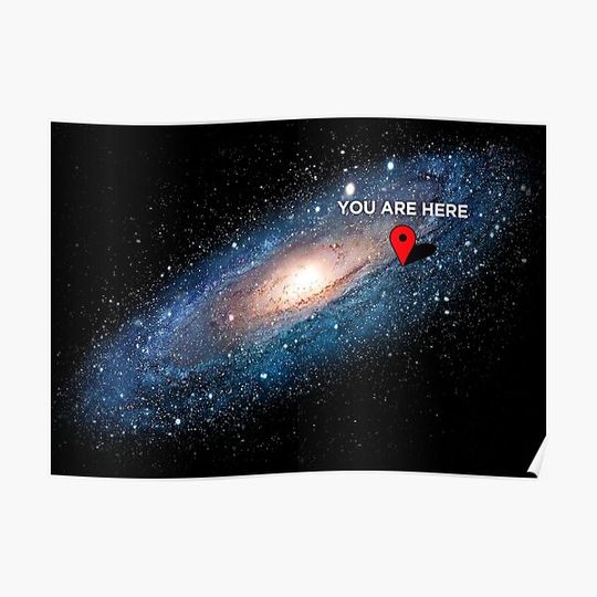 You are here - Universe Galaxy Map Premium Matte Vertical Poster