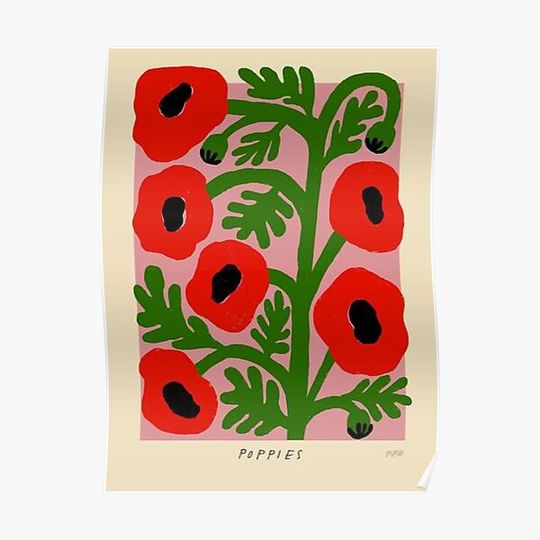 Painting Poppies French Poster Premium Matte Vertical Poster