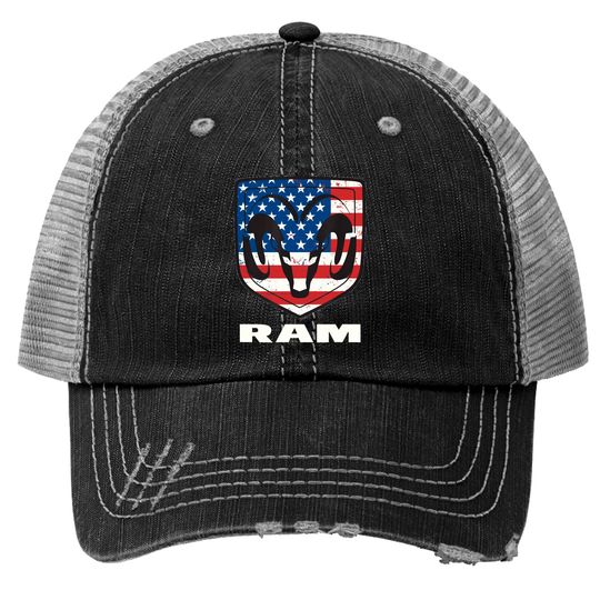 Ram Trucks Shield Flag Trucker Hats Trucker Hats