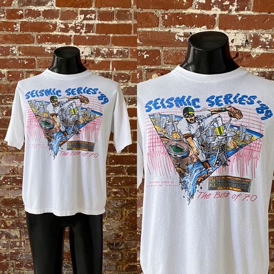 80s Seismic Series 89 T-Shirt. Vintage 1989 Oakland San Francisco World Series