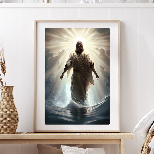 Jesus Wall Art Print jesus walking on water poster