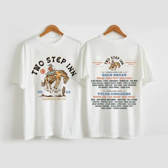 Zach Bryan Two Step Inn 2023 Printed 2 Sided Unisex Shirt, Zach Bryan Concert Tshirt