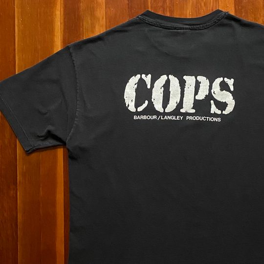 90s Cops TV Promo T-Shirt. Vintage Early 1990s Cops Bad Boys Barbour