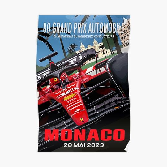 80 Grand Prix Automobile Monaco GP 2023 Premium Matte Vertical Poster