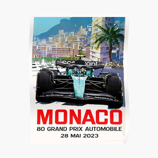 FRD Alonso Monaco GP 2023 Premium Matte Vertical Poster