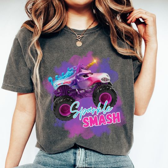 Sparkle Smash Monster Truck Shirt, Unicorn Monster Truck Shirt