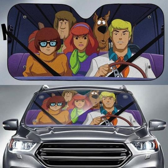 Scooby Doo Family Car Sun Shade, Cartoon Car Sunshade, Disney Car Accessories