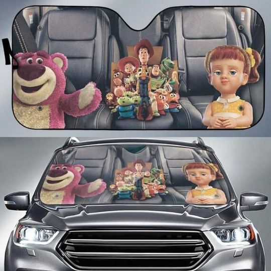 Toys in the Car Auto Sun Shade, Cartoon Car Sunshade, Disney Car Accessories