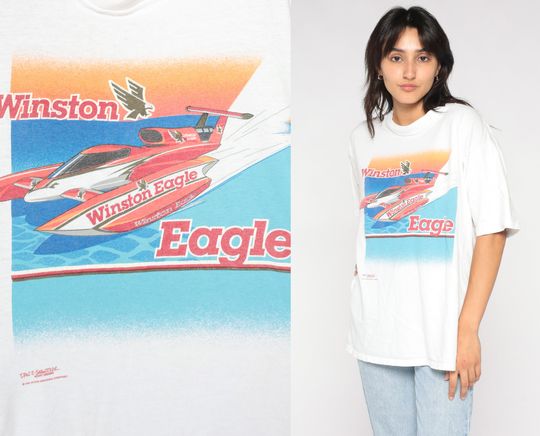 Winston Eagle Shirt 90s Hydroplane T-Shirt Racing RC Boat Hydro Nautical