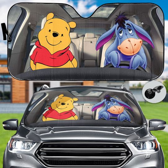 Winnie Pooh Car Sunshade, Pooh Bear Car Windshield Sunshades