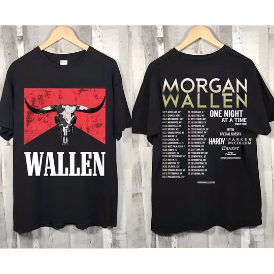Wallen Western World Tour 2023 One Night At A Time 2 Side Shirt