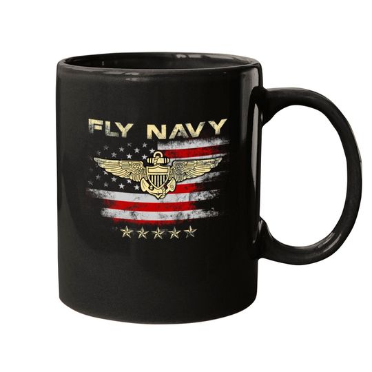 Fly Navy Mugs Classic Naval Officer Pilot Wings Mugs