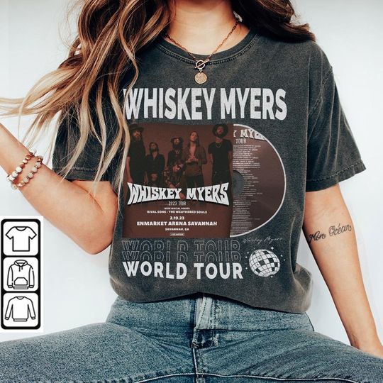 Whiskey Myers Music Shirt, Vintage Whiskey Myers World Tour 2023