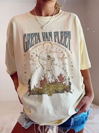 Greta Van Fleet Shirt, GVF Merch, Strange Horizons, Retro GV Flee Fans, Dream In Gold Tour 2023 Shir