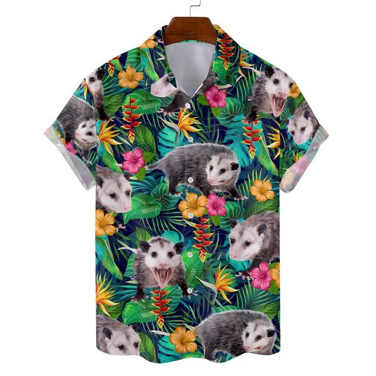 Tropical Opossum Hawaiian Shirt For Men Women, Summer Aloha Hawaiian