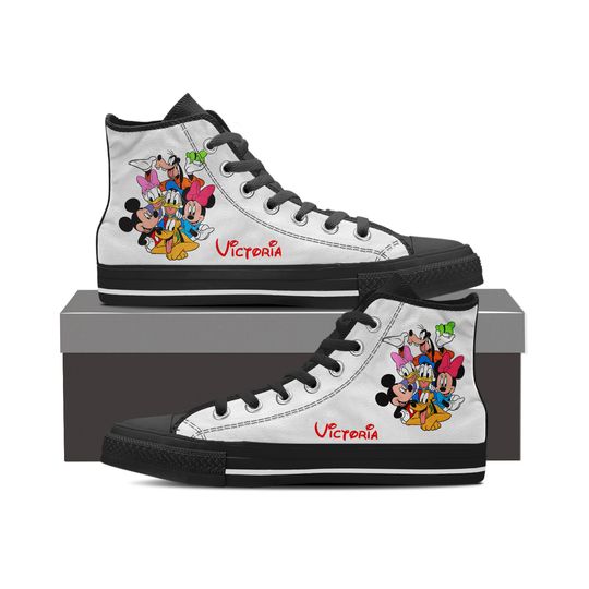 Mickey Mouse and Friends Inspired High Top Sneakers, Mickey and Friends Sneakers
