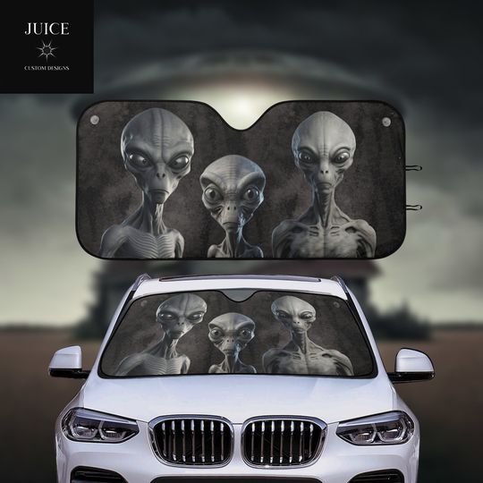 Alien Car Auto Sun Shade, Accessories for Car, Sci-Fi Sun Shade