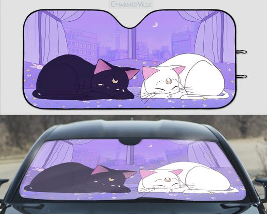 Anime Car Sun Shade, Purple windshield cover
