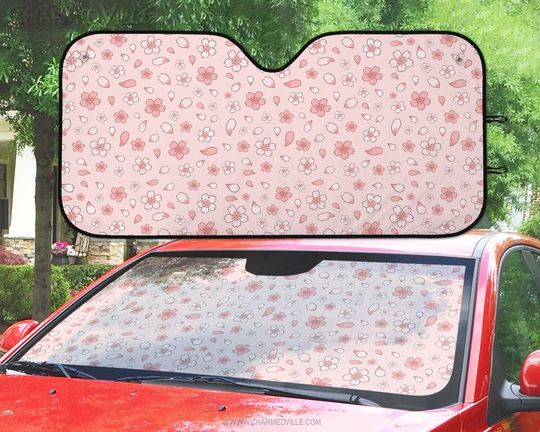 Kawaii Car Sun Shade, Pink windshield cover