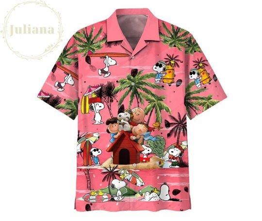Pink Snoopy Hawaiian Shirt, Beach Summer Shirt