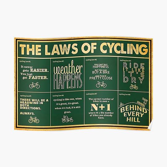 The Laws Of Cycling Premium Matte Vertical Poster