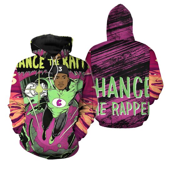 Chance The Rapper Comic Match Hoodie 3D, Hip Hop 90s Vintage Retro Graphic Tee Comic Rap