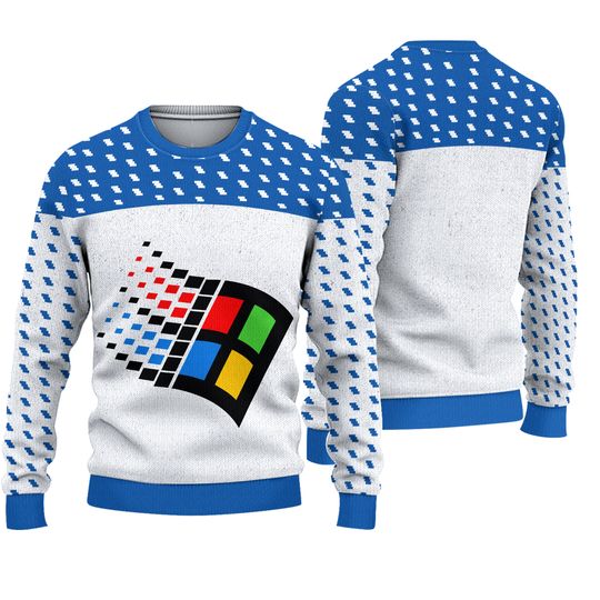 Windows 95 Ugly Christmas 3D Sweater
