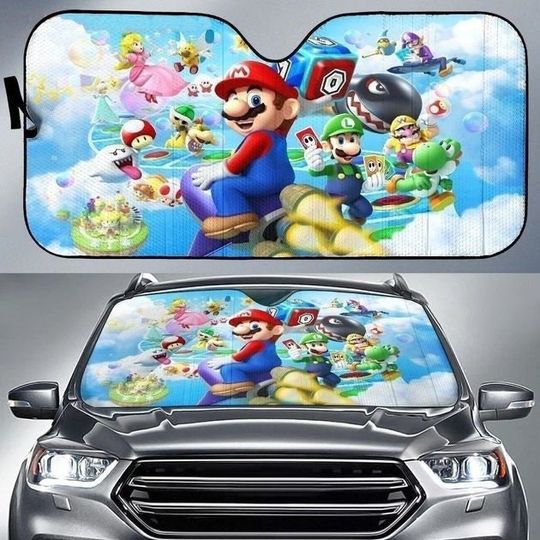 Super Mario Bros Auto Car Sun Shades, Mario Auto Sunshade