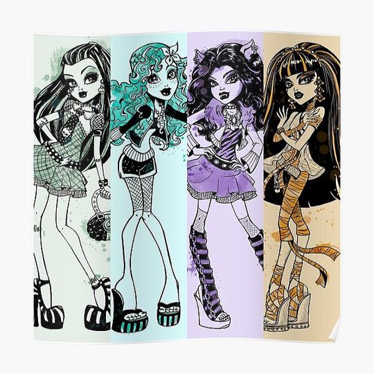 Monster High Sketch Premium Matte Vertical Poster