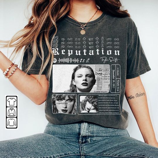 Taylor Music Shirt, Reputation Getaway Car Eras Tour Album Vintage