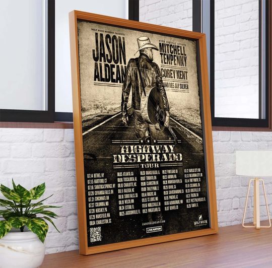 Jason Aldean Highway Desperado Tour 2023 Poster