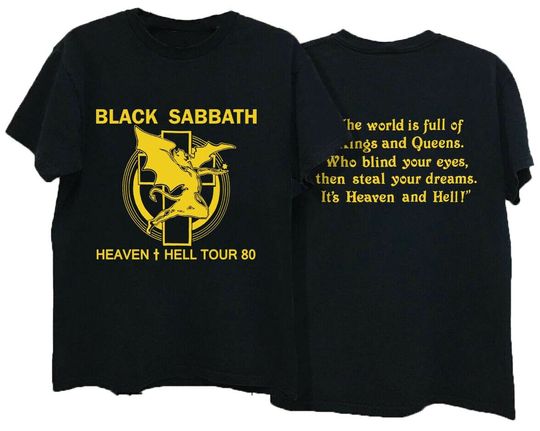 1980 Black Sabbath Heaven And Hell Tour Tshirt