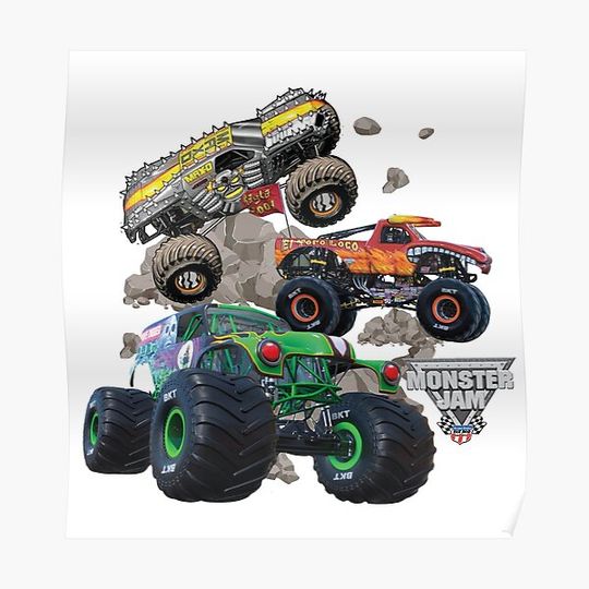 Monster Jam Trucks Premium Matte Vertical Poster