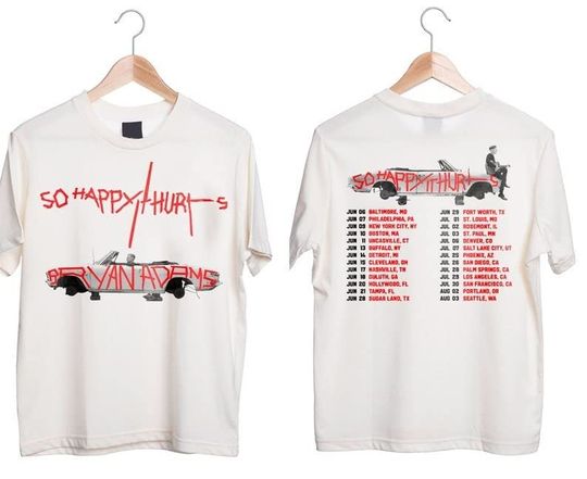 Bryan Adams Tour 2023 Shirt, So Happy It Hurt Tour 2023 Shirt, 80's Band Shirt
