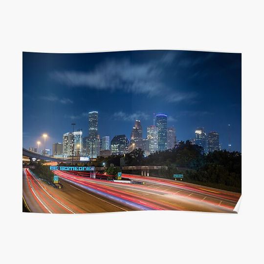 Houston BE SOMEONE Skyline Premium Matte Vertical Poster