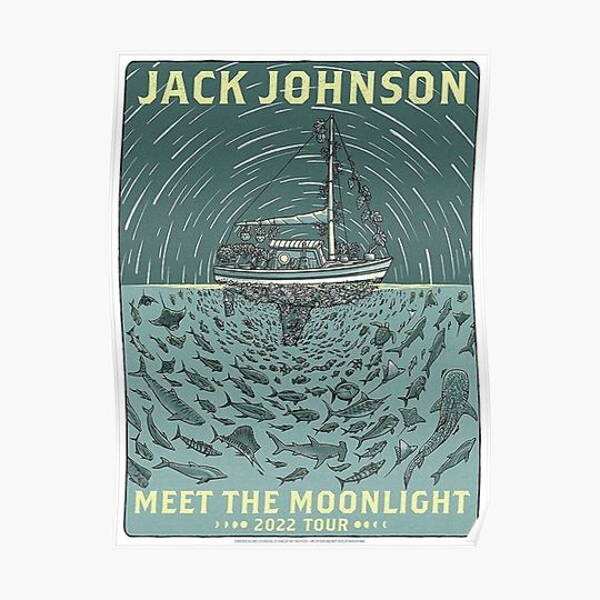 Jack Johnson Meet the Moonlight minimalist poster Premium Matte Vertical Poster