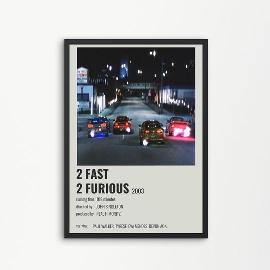 2 fast 2 furious, Fast and Furious Movie Wall Art, Cars Poster Iconic Movie Wall Poster