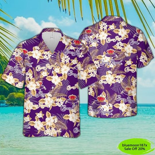 Crown Royal Summer Hawaiian Shirt, Crown Royal Hawaiian Shirt For Men, Crown Royal Hawaiian Beach Shirt, Gift For Dad, Gift For Father's Day