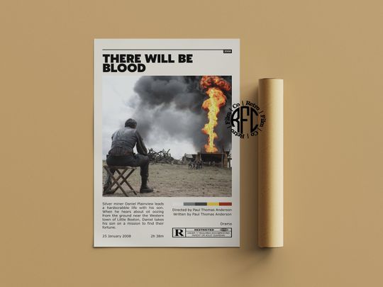 There Will Be Blood Retro Movie Poster Print | Minimalist Movie Poster