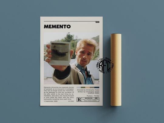 Memento Retro Movie Poster Print | Minimalist Movie Poster | Retro Vintage Art Print