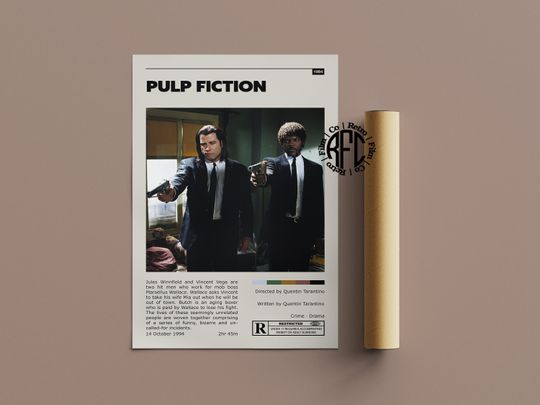 Pulp Fiction Retro Movie Poster Print | Minimalist Movie Poster