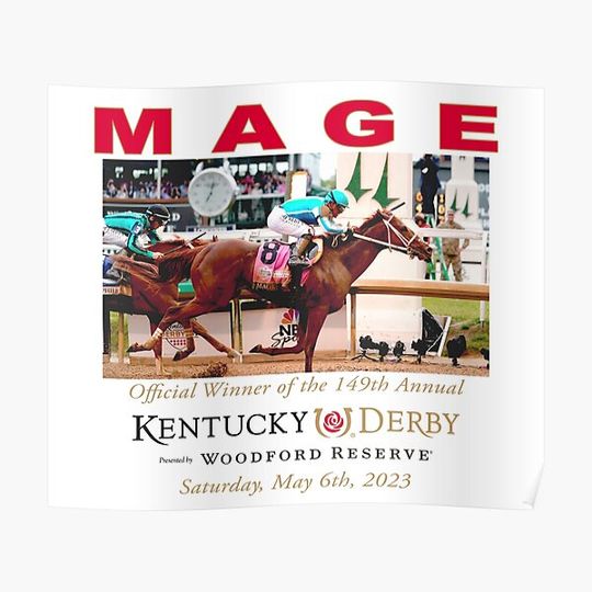 Mage - 2023 Kentucky Derby Winner - Classic Horseracing Premium Matte Vertical Poster
