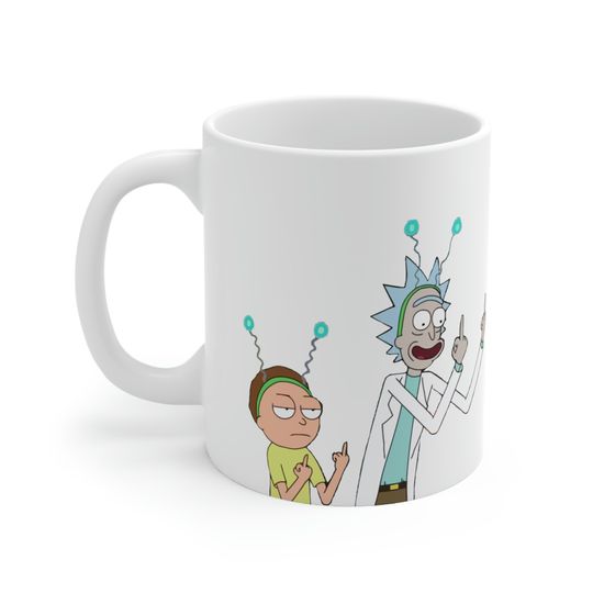 Meme Mug - Rick and Rickandmorty, Peace Among Worlds