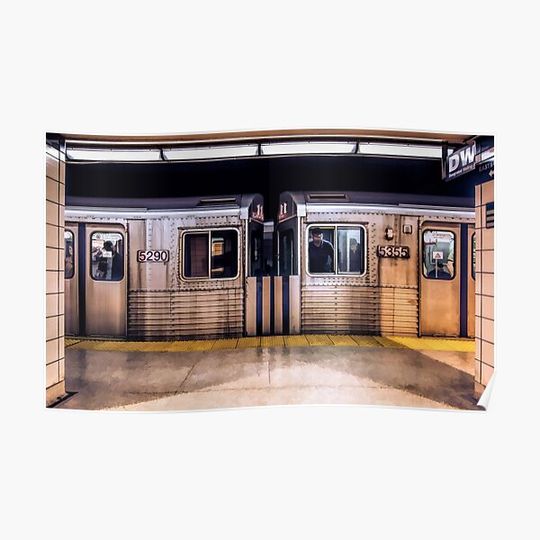 New York City Subway Cars Premium Matte Vertical Poster
